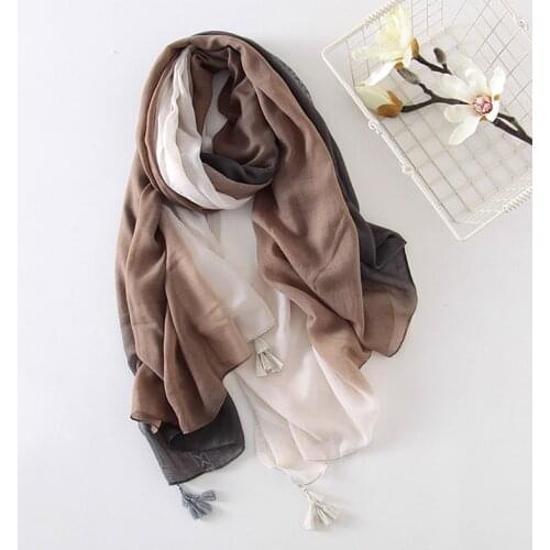 Gauze Womens Scarf Summer Sunscreen Multi-purpose Scarves Female Chiffon Thin Shawl Gradient Hand-painted Beach Towels