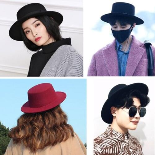 Women Wool Felt Hats White Wide Brim Fedoras for Wedding Party Church Hats Pork Pie Fedora Hat Floppy Derby Triby Hats Base