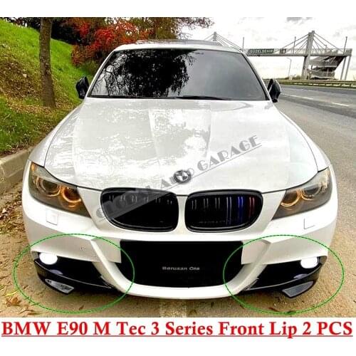 For BMW E90 M Tec 3 Series Front Bumper Lip Splitter Flap Corner 2004 2005 2006 2007 2008 2009 2010 2011 2012 Piano Black Auto