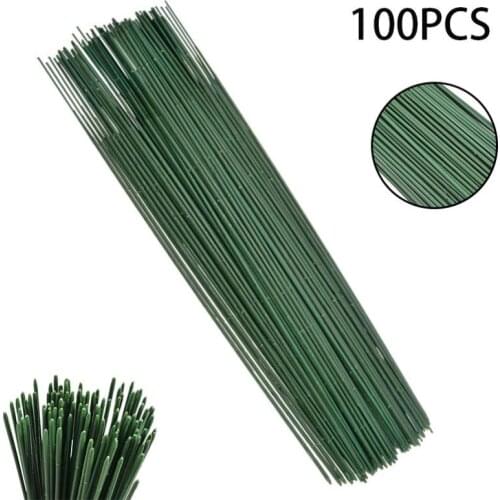 100PC Flower stem DIY iron wire stem flower branch plastic coating long flower stem decoration accessories 25cm