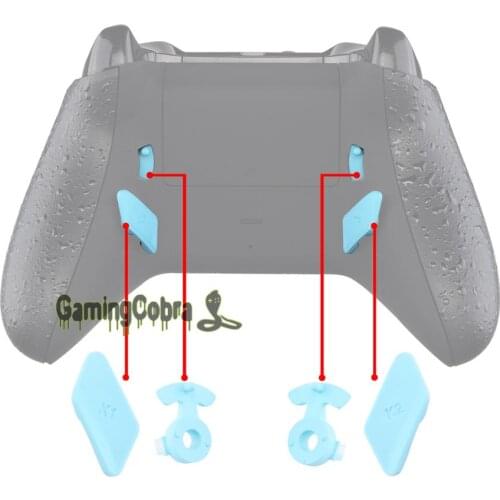 Heaven Blue Soft Touch Grip Replacement Back Buttons K1 K2 Paddles for X-box One S X Controller LOFTY Remap & Trigger Stop Kit