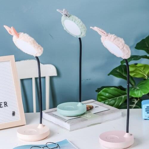 Cute Pet LED Makeup Mirror with LED Light Adjustable Touch USB Rechargeable Face Fill Light Desktop Reading Lamp
