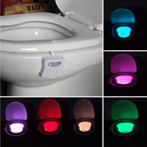 Smart PIR Motion Sensor Toilet Seat Night Light 8 Colors Waterproof Backlight For Toilet Bowl LED WC Toilet Light