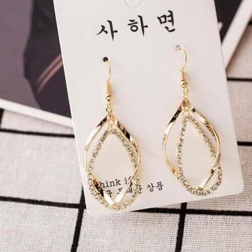 Korean Style Earrings Summer Fashion New Style Net Red Temperament Wild Super Fairy Crystal Exaggerated Earrings Womens Sale