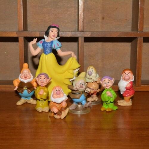 1Set/5PCS 3.5-9.5CM Disney Snow White Prince dwarf suit doll model girl childrens gift