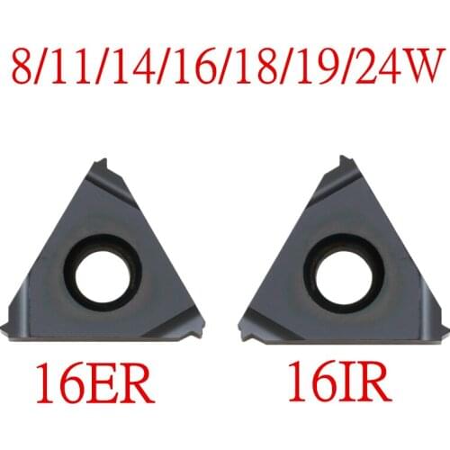 10PCS 16ER 16IR 8/11/14/16/18/19/24W, tungsten carbide turning threading insert British Standard 55 degree Balck coating