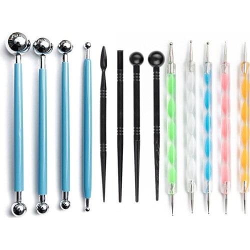 13 Pieces Set Pottery Tools Clay Sculpture Pottery Tools Multi-specification Stipple Carving Combination Art Supplies Set Tools
