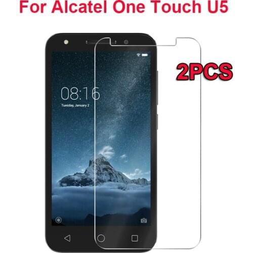 2pc 2.5D 9H Premium Tempered Glass For Alcatel One Touch U5 Screen Protector Toughened protective film For Alcatel U5 Glass Film