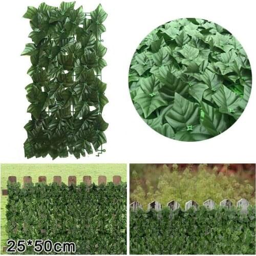 2Pcs 25x50cm Decorative Simulation Artificial Hedge Fence Ivy Leaves for Garden Artificial Plants Home Decoration Accessories