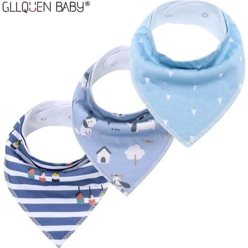 3pcs/lot Baby Bibs Bandana Set Newborn Baby Boys Girls Bibs Baby Towel Bandanas Soft 100%Cotton Scarf Infant Kids Scarf Gift