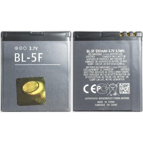 950mAh Replacement BL-5F BL5F BL 5F Phone Battery for Nokia N72 N78 N95 N93i E65 6210 6260S 6290 N96 N98 6710N +Track Code