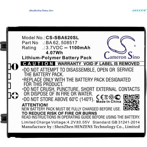 Cameron Sino 1100mAh Wireless Headset Battery for Sennheiser SK 6212, LM 6062, L 6000, SK 6212 bodypack wireless transmitter