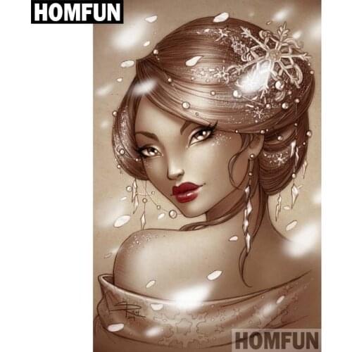 HOMFUN Full Square/Round Drill 5D DIY Diamond Painting "Cartoon girl" Embroidery Cross Stitch 5D Home Decor Gift A06500