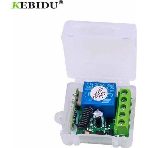 Kebidu DC 12V RF 433 Mhz Wireless Remote Control Switch 1CH relay Receiver Module For learning code Transmitter Remote