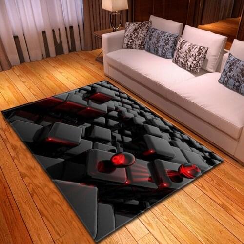 Nordic Style Flannel Big Carpet Geometric Pattern 3D Printed Carpets For Living Room Antiskid Floor Rug Area Bedroom Kitchen Mat