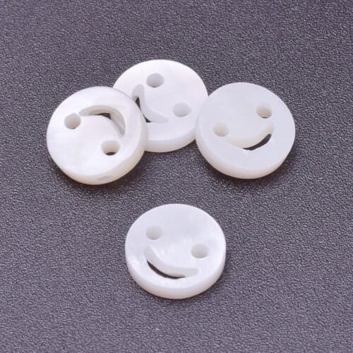10PCS 10mm White Natural Mother of Pearl Shell Smile shape Beads Pendant charms for Jewelry Making DIY Bracelet Necklace 24217