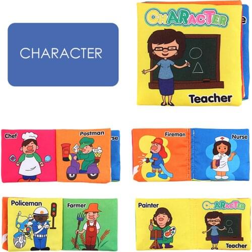 Beiens 3D Soft Cloth Baby Books Animals&Vehicle Montessori Baby Toys For Toddlers Intelligence Development Educational Toy Gifts