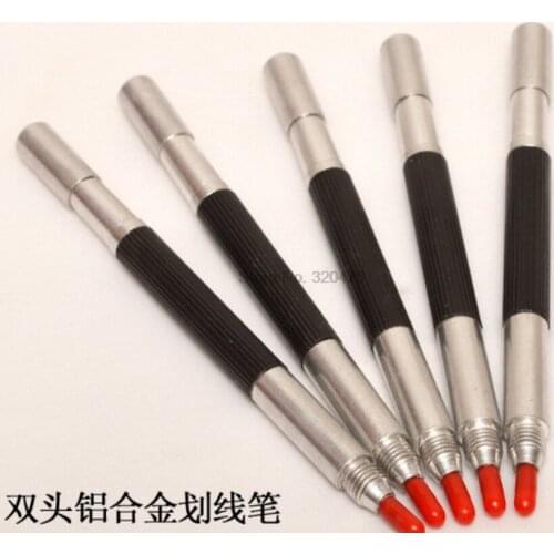 DHL 500pcs Hard Metal Tile Lettering Pen Glass Ceramic Marker Double Headed Glass Tile Construction Tool Parts