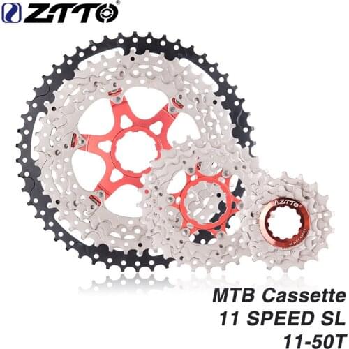 ZTTO Mountain Bike 11Speed 50T Black Silver SL-Red Double Aluminum Frame HG Bicycle Freewheel Wide Ratio Durability for Cycling