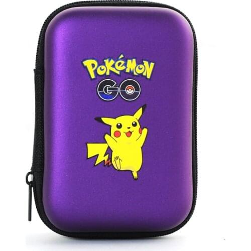 Pokemon Pikachu Game Cards 50 Capacity Cards Holder Album Hard Case Card Holder Book Holder Earphone Storage Box Christmas Gifts