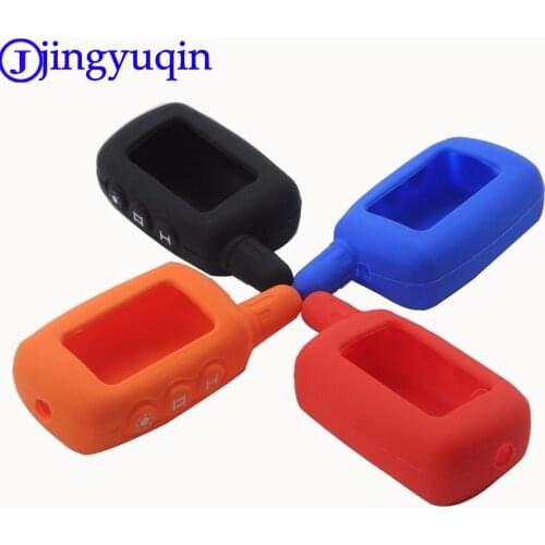 Jingyuqin 20p 3 Buttons Car-Styling Key Holder Case Cover Fob For Starline A9 A8 A6 Lcd Silicone Chain Russian Two Way Alarm
