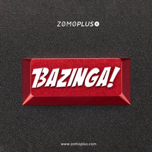 Zomo Bazinga Artisan Keycap CNC anodized aluminum Compatible Cherry MX switch backspace or Enter red silver colorway