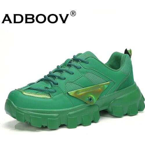 ADBOOV New Platform Sneakers Men Trendy Thick Sole Leatehr Shoes Man Chaussure Homme