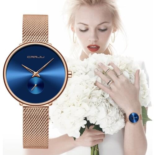 Luxury Brand CRRJU Women Watch Simple Elegant Quartz Lady Waterproof Wristwatch Female Fashion Casual Watches Clock reloj mujer