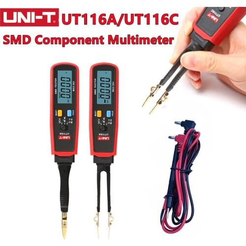 UNI-T UT116A UT116C SMD Multimeter Auto Range Resistance Capacitance Diode(RCD) LED Zener DCV Continuity Battery Tester Meter