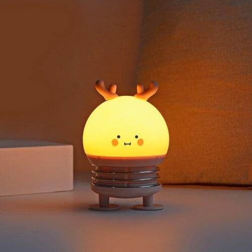 Soft Christmas Gifts Cartoon Cat Night Lamp Light Toys for Kids Creative Multicolor Battery Powered LED Night Light with Spring