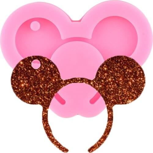 Mouse Head Headband Silicone Mold Keychain Epoxy Resin Mould DIY Craft Charms Necklace Jewelry Pendant Polymer Clay Moulds