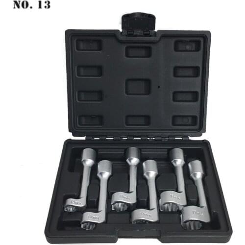 6Pcs/Set 1/2" Drive L-Type Open Ended Ring Wrench Socket Set Special Wrench For Nuts And Bolts 12/14/16/17/18/19mm Repair Tools