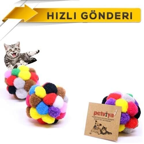 Petviya Pompon and Rattlesnakes Cat Play Ball Cat Toy 7 Cm 309660817