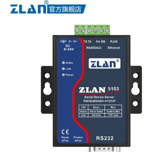 Serial Server RS232/485/422 to Ethernet Port Module TCP/IP Communication Equipment Serial Port to the Network Port ZLAN5103