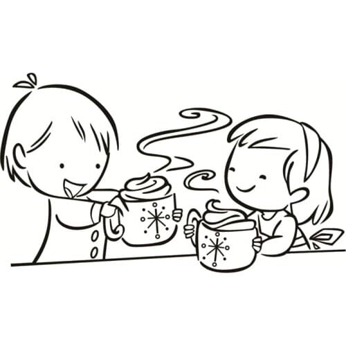 Drinking tea Transparent Silicone Clear Rubber Stamp Sheet Cling Scrapbooking DIY Cute Pattern Photo Album PaperCard Decor Stamp