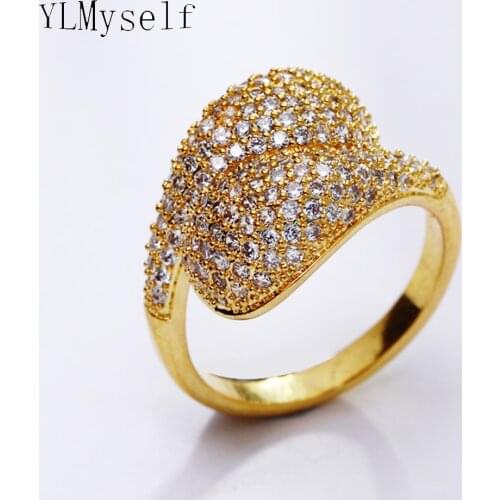 Clearance sales ring Gold /white color Micro pave crystal aneis anillos women jewelry daily wear recomend rings