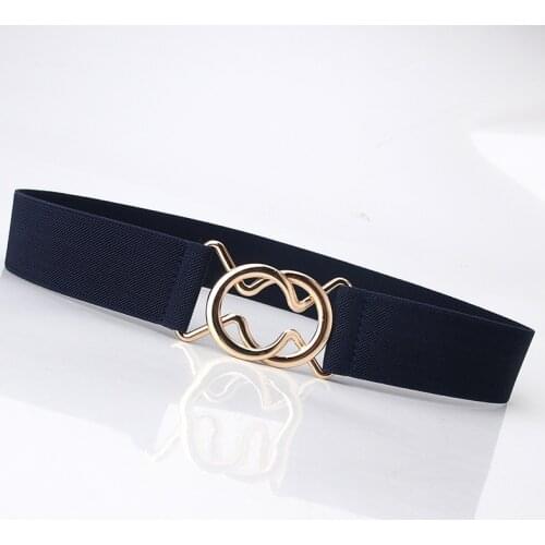 Elastic Black Belts For Women PU Leather White Ladies Dress Belt Fashion Thin Female Waist Belt With Metal Buckle