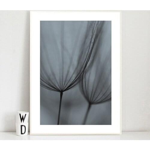Scandinavian Style Wall Art Posters And Prints Blue Grey Dandelion Flower Painting Picture For Living Room Decor Home Decor SQ04