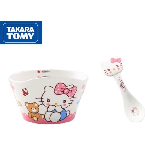 TAKARA TOMY household cute cartoon Hello Kitty tableware simple creative personality childrens ceramic bowl