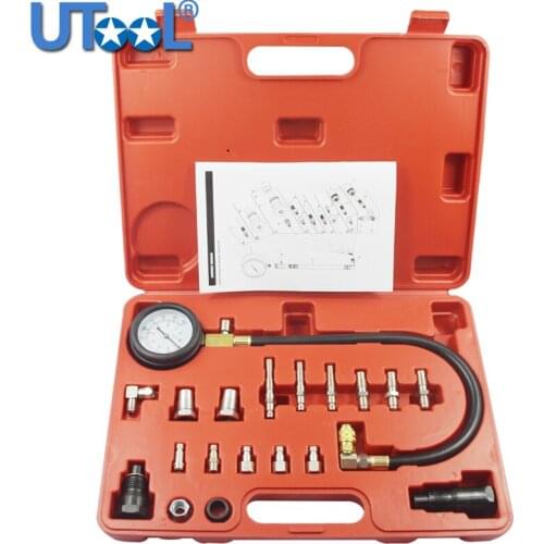 TU-15A Diesel Engine Compression Tester Tool Kit Cylinder Pressure Gauge 0~1000PSI