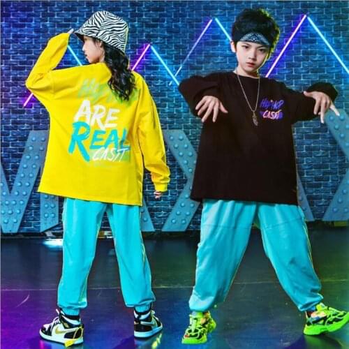 Kids Ballroom Hip Hop Dancing Clothing Sweatshirt Oversized Street wear Pants for Boys Jazz Dance Costumes Carnival Clothes