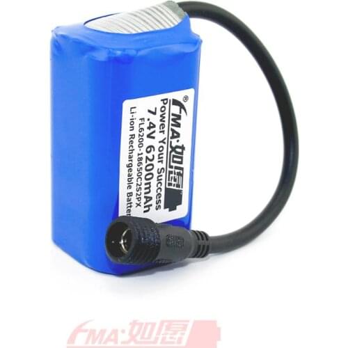 Protected Japan NCR18650A 7.4V 6200mAh Li-ion battery for Magicshine Bike Light flashlight 18650 cells pack 2S2PX