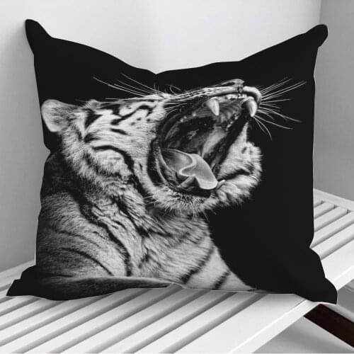 Angry wild tiger head Throw Pillows Cushion Cover On Sofa Home Decor 45*45cm 40*40cm Gift Pillowcase Cojines Dropshipping