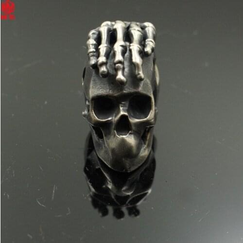 1PCS Outdoor Survival Necklace Bracelet Paracord Bead EDC White Copper Knife Bead Keychain Pendant