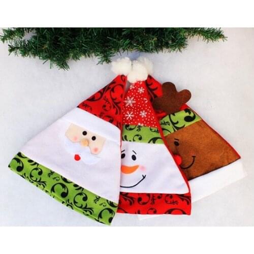 1pc Christmas Santa Claus Snowman Elk Red Hats Caps For Adult And Children XMAS Decor New Years Gifts Home Party Supplies