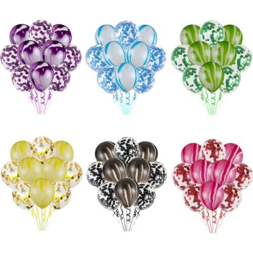 10pcs 12inch Wedding Valetines Day Agate Marble Confetti Balloons Decoration Baby Shower Birthday Party Agate Decor Supplies