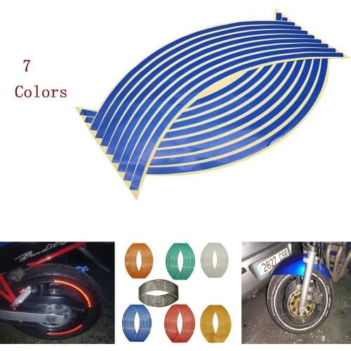 16Pcs Motorcycle Car Wheel Tire Stickers Reflective Rim Tape Moto Auto Decals For Honda msx 125 forza 300 XADV 750 X-11