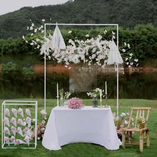 2pcs/Lot Nordic Square Wedding Arch Decoration Ball Of Flowers Balloon Iron Arch Stand Wedding Props Background Road Lead ZHL010