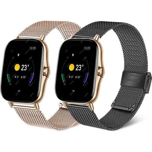 20 22mm Mesh Strap For Xiaomi Huami Amazfit GTS 1 2 2e 2 mini Bip U S Lite Milanese Bracelet Wrist Band For GTR 42mm 47mm Watch
