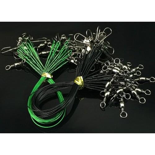 20Pcs/lot 15/20/25/30CM Fly Fishing lead Line Leader Wire leading line Assortment Sleeve Swivel Stainless Steel Rolling Swivels